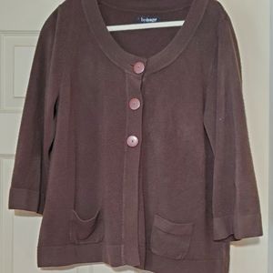 Brown crop 3/4 sleeve light sweater (141)